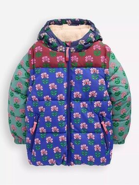 Mini Boden Kids Floral Puffer Jacket 4-5Y